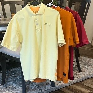 Orvis Polo Shirt Set in Cream, Orange, and Red